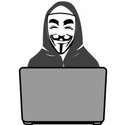 Mensch mit Guy Fawkes Maske